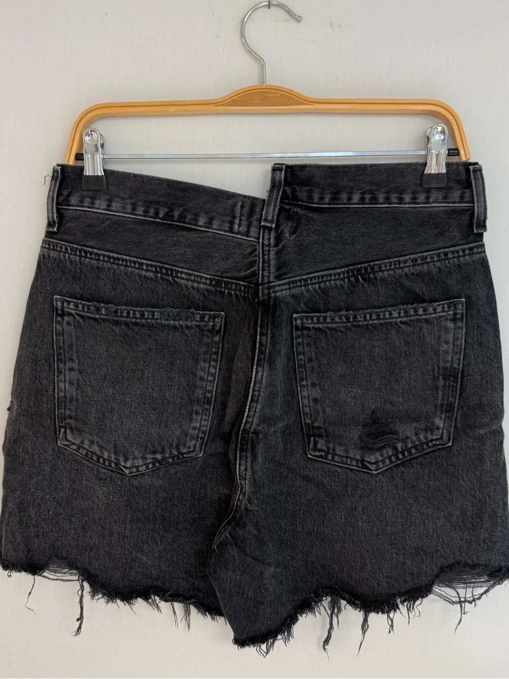 AGOLDE Black High-Rise Cutoff Denim Shorts NWOT